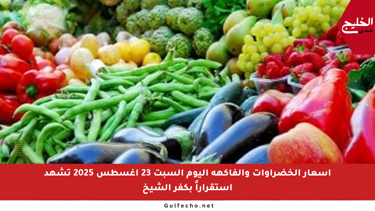 أسعار الخضراوات والفاكهة اليوم السبت 23 أغسطس 2025 تشهد استقراراً بكفر الشيخ